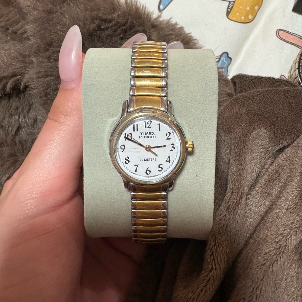 Timex Indiglo Silver and Gold Watch